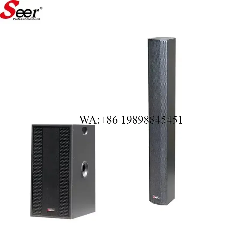 WMWMNU Seer CA-3.8 Mini Column Professional 2.0 Channel Passive Aluminum Speaker LCD Screen 250W RMS Compact Slim Cabinet for