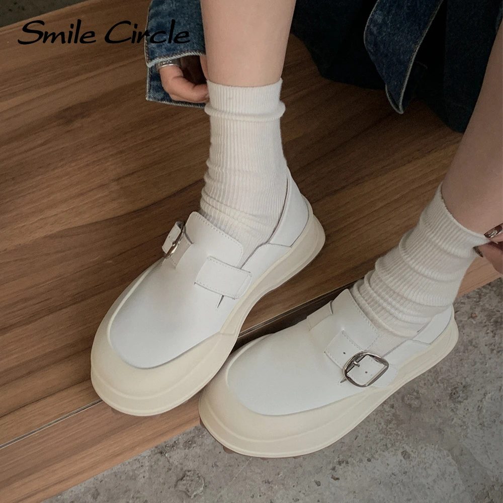 Smile Circle Casual Schoenen Mooie En Comfortabele Platte Platteauschoenen Mode Ronde-neus Dames Sneakers