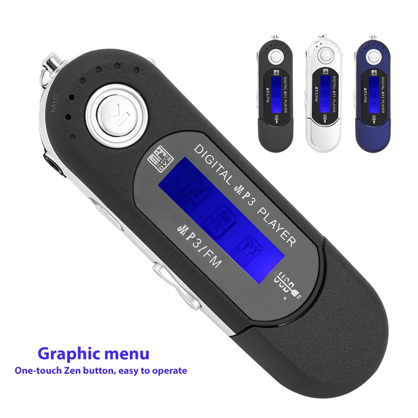 MP3 Player Portable USB MP3 Digital Music Player Music MP3 USB Player FM Radio Voice Memory Card with LCD Screen