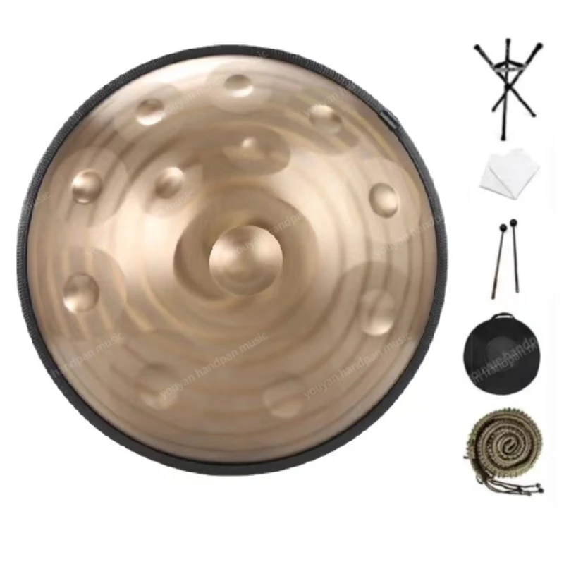 Steel Tongue Drum with D Major Handpan, Music Drum, Tambor, Beginner, Meditation Instrument, 9, 10, 12 Note, 22Inch, 440 HZ, 432