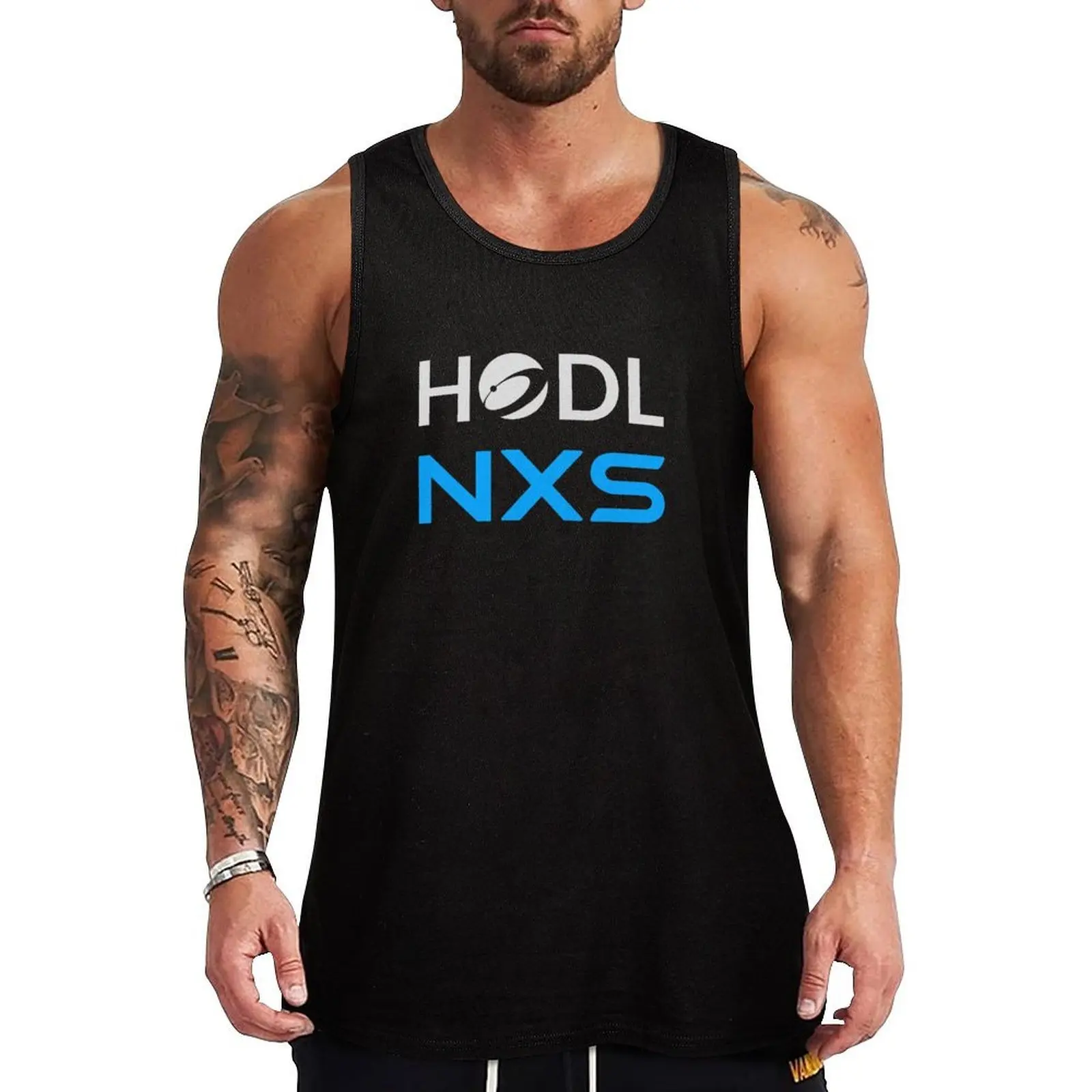 HODL NXS Nexus Camiseta sin mangas oficial, camiseta sin mangas que no se encoge, mezcla de algodón, informal, sin mangas