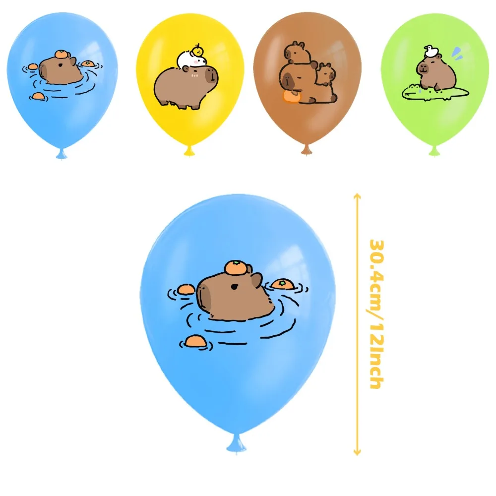 Ballons en latex Capybara pour fête d'anniversaire, cadeaux en papier, dessin animé, bannière, joyeux anniversaire