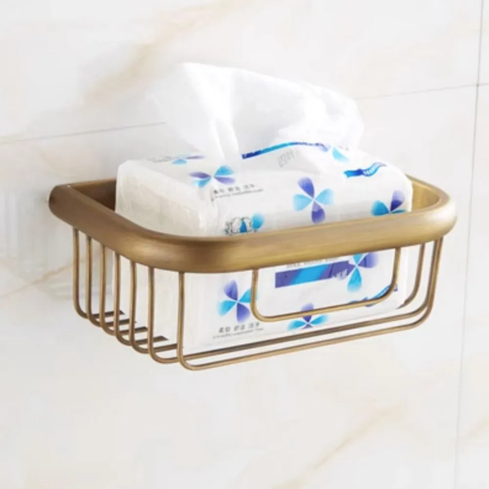 

Antique Brass Wall Mounted Shower Caddy Basket Bathroom Cosmetic Shelf Storage/Rack aba541