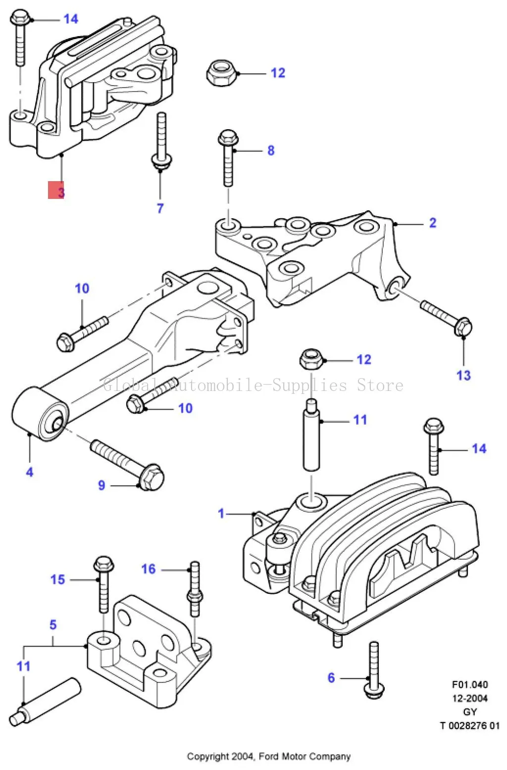 Engine Motor Mount 3C116F012AE 4721589 1308326 3C116F012AD for FORD TRANSIT TOURNEO Tourneo Custom V362