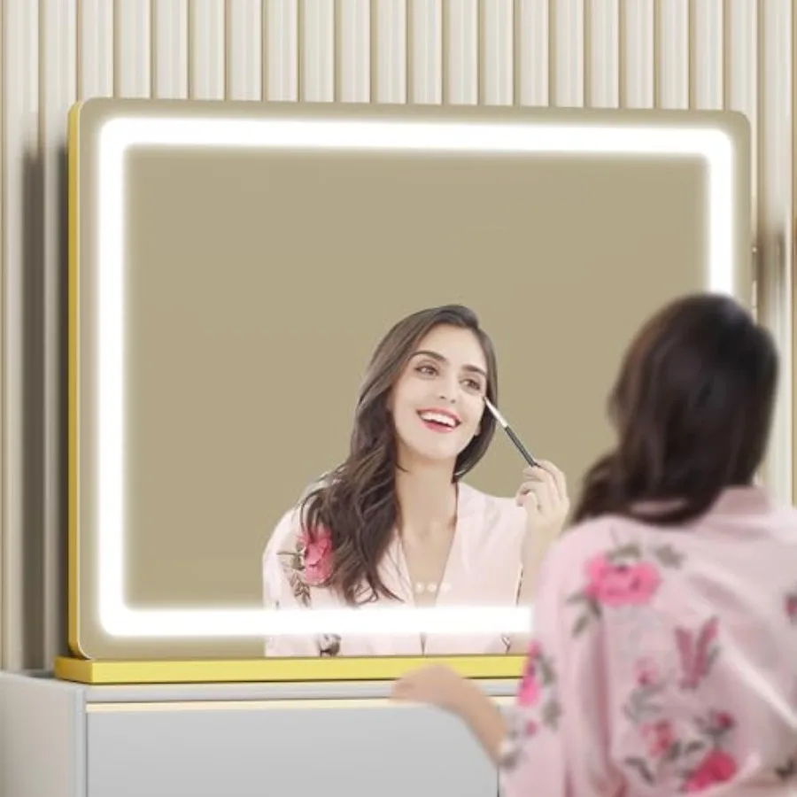 

Makeup Vanity Mirror with USB Charging Port 19" L x 24" W LED Makeup Mirror Desk Mirorr with Lights Light up Mirror with 10X Ma