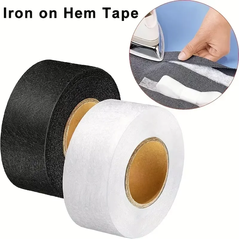 Hem Tape Fusible - 2 Rotoli di Nastro Adesivo Termoadesivo