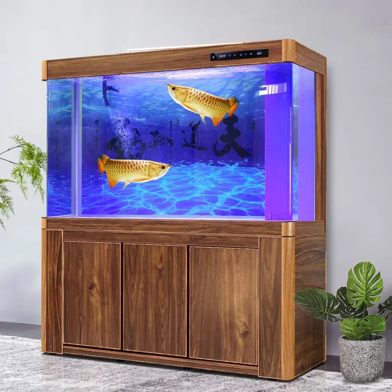 Smart Eco Aquarium W/Self-Cleaning Bottom Filter & Glass Partition - Large Living Room Decor