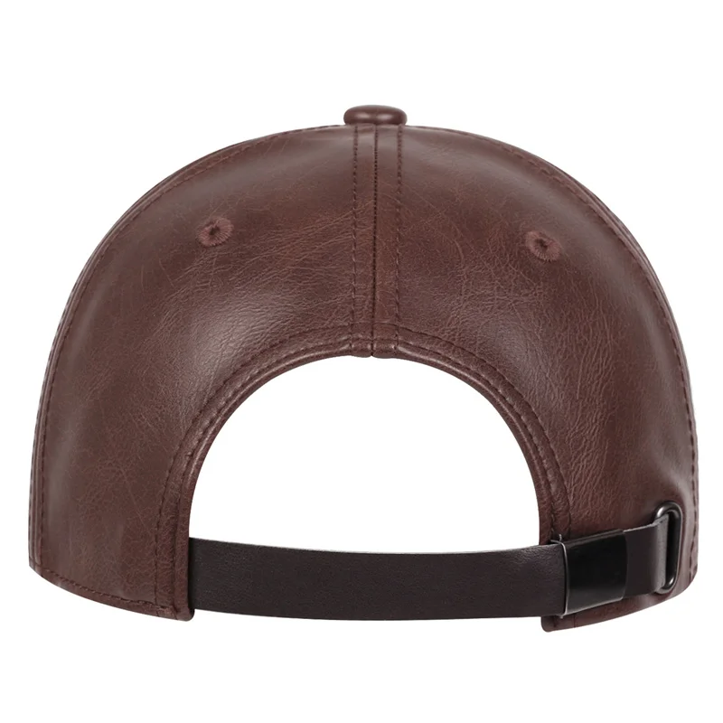 New Adult Solid Color Leather Baseball Cap Spring Autumn and Winter Fashion Trend Leisure Hip hop Hats Male Sports Trucker Caps