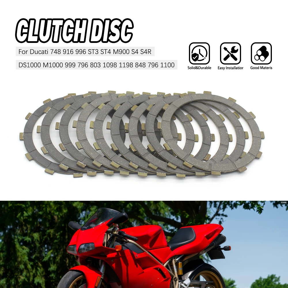 For Ducati 748 749 851 888 916 944 996 998 999 1098 1198 Monster 900 1000 1100 Motorcycle 8 PCS 9 PCS Clutch Plate Friction Disc