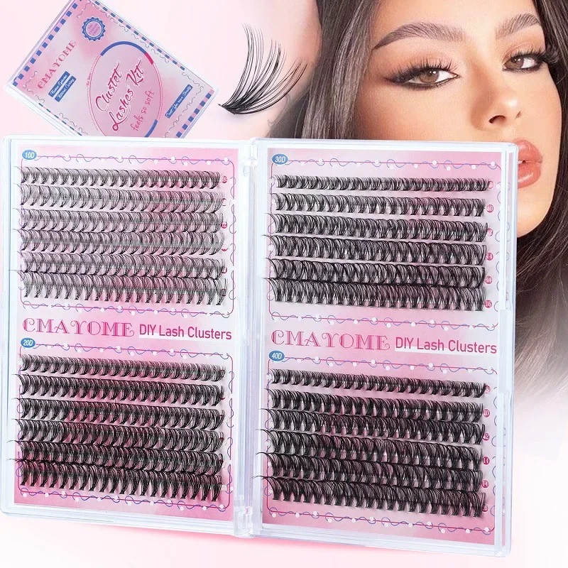 

120PCS DIY Cluster Lashes 4 Style Natural Fluffy Curl Clusters 10D-100D Curl Mixed Cluster Lashes Individ Reusable and Durable