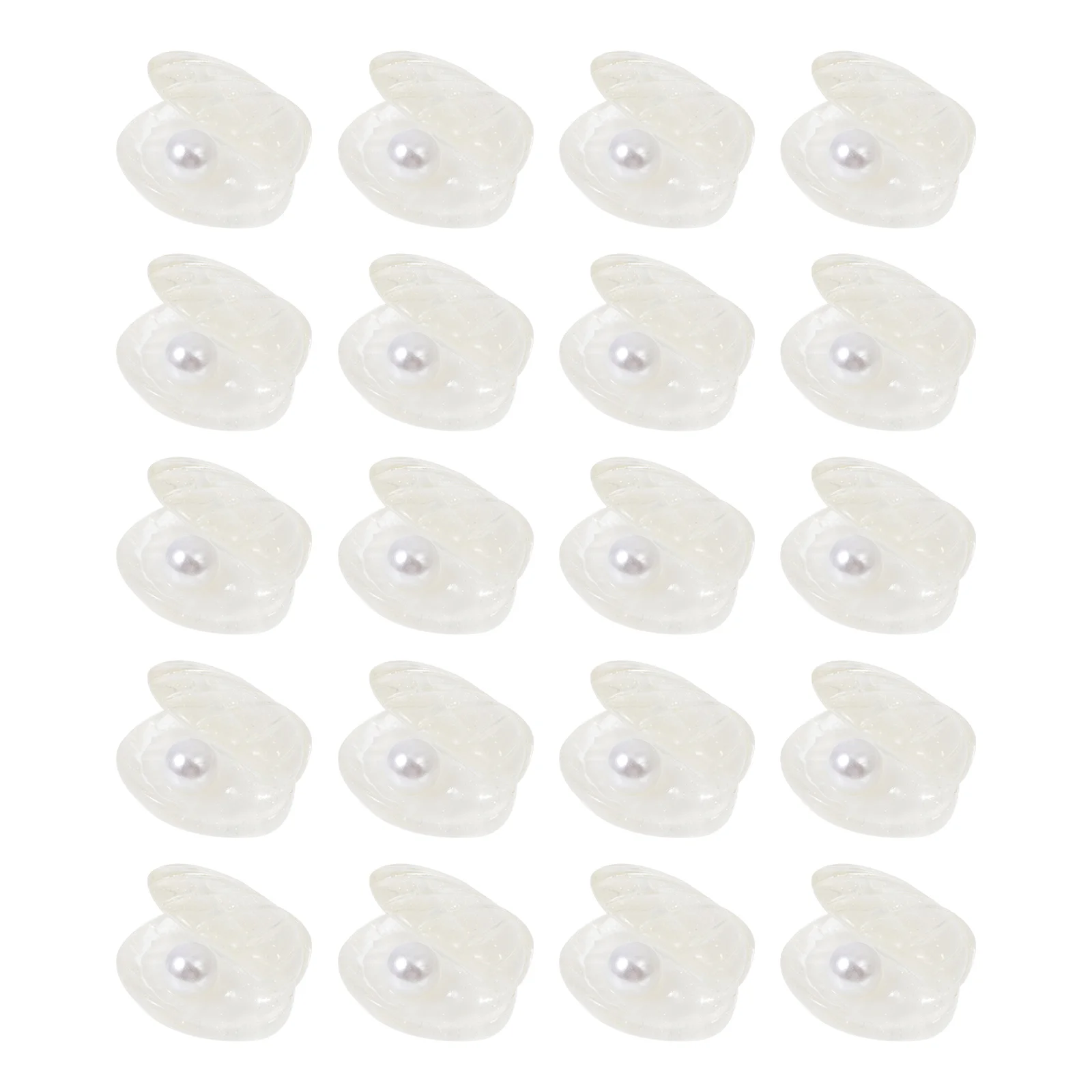 

20 Pcs Hair Toppers DIY Handmade Materials Ropes Making Accessories Round Headbands Craft White Supplies Shell Charms