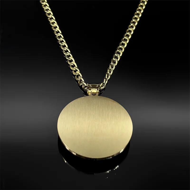 SAINT MICHAEL PROTECT US Archangel Stainless Steel Round Glass Medal Pendant Necklace for Women Men Gold Color Chain Jewelry view 5