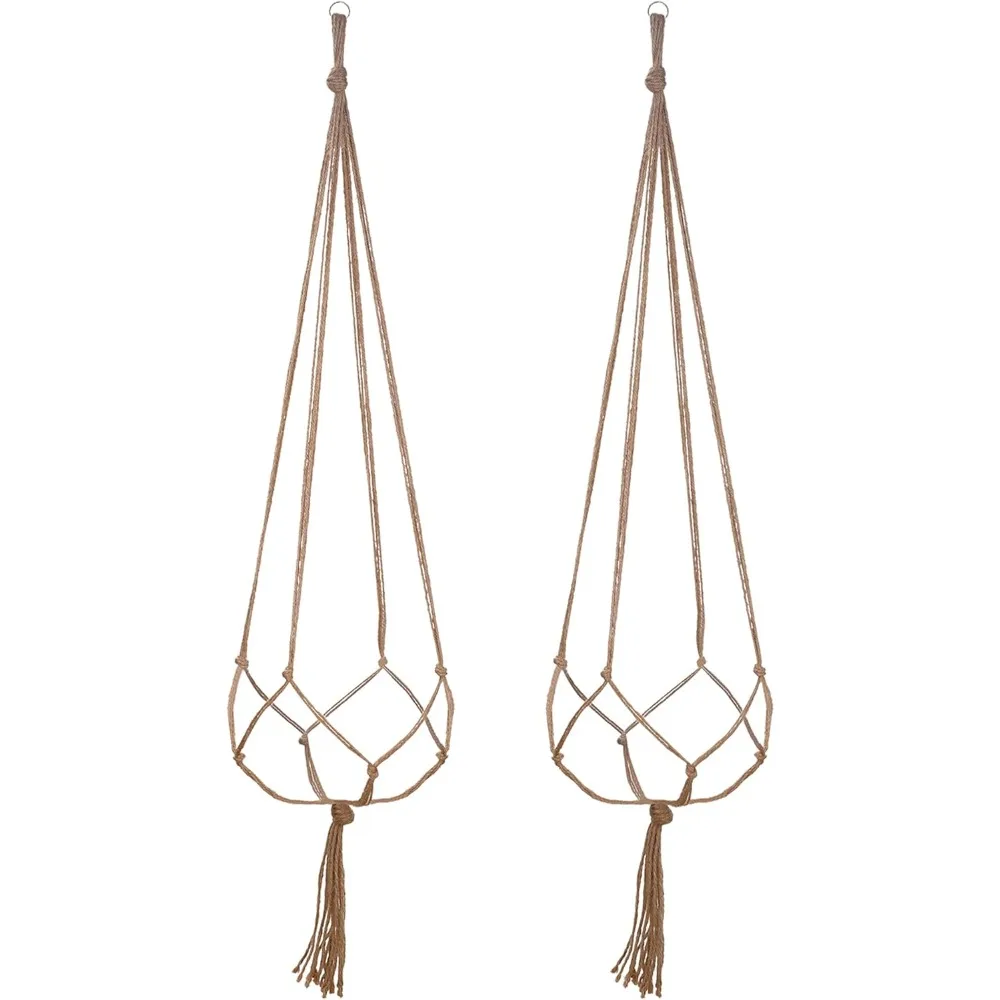 

2 Pack 48 Inches Large Macrame Plant Hanger Rope to Hang Flower Pot Plant Holder for Indoor Outdoor Decorations, 4 Legs
