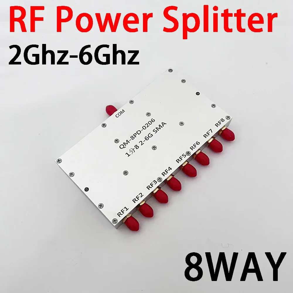 2Ghz TO 6Ghz RF Power Splitter 8 Channels RF Power Signal Combiner Divider FOR FM 2.4Ghz 5.8Ghz WIF BluetoothI LORA Radio