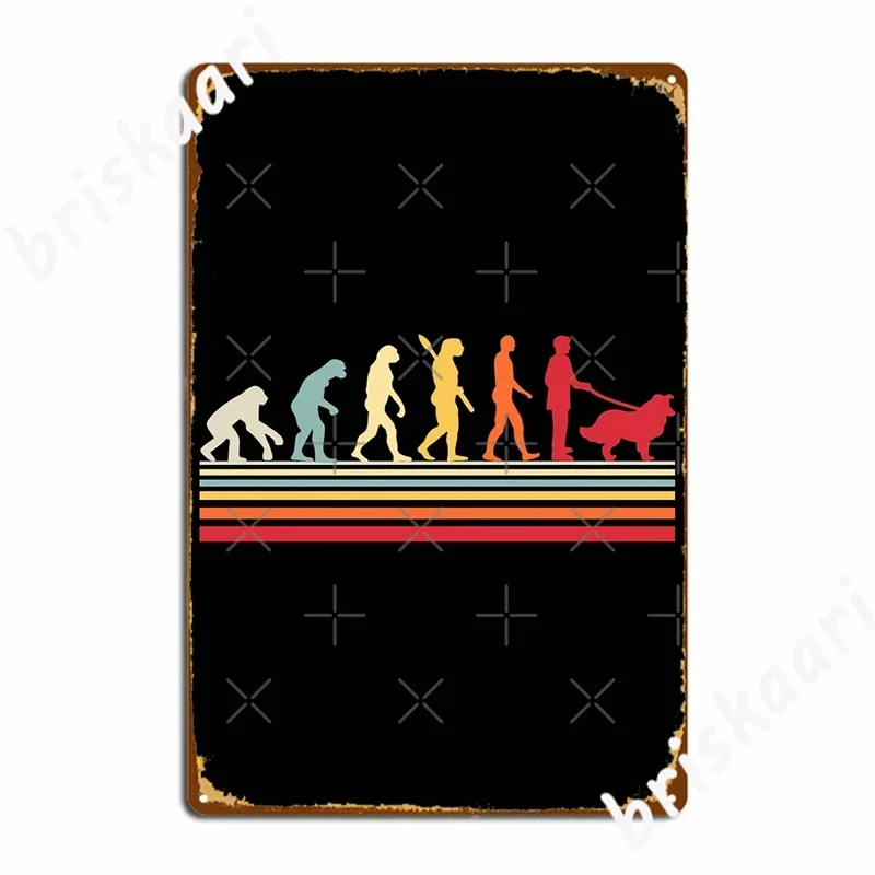 Retro Border Collie Evolutions Metal Signs Wall Mural Party Vintage Mural Painting Tin sign Posters