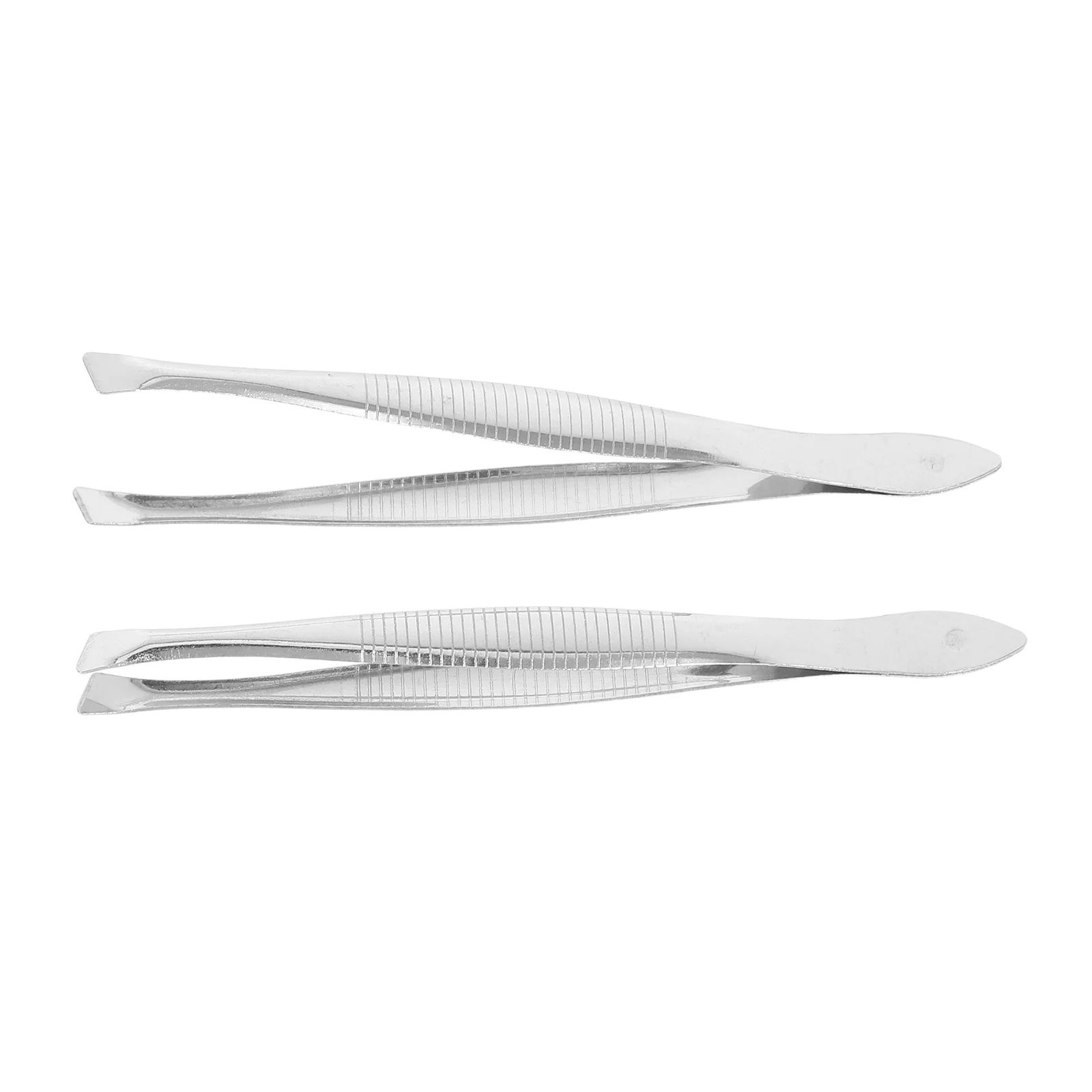 2 قطعة مشبك الحاجب من الفولاذ المقاوم للصدأ لإزالة الشعر ومشبك الحواجب وملاقط أدوات المكياج (لون عشوائي)