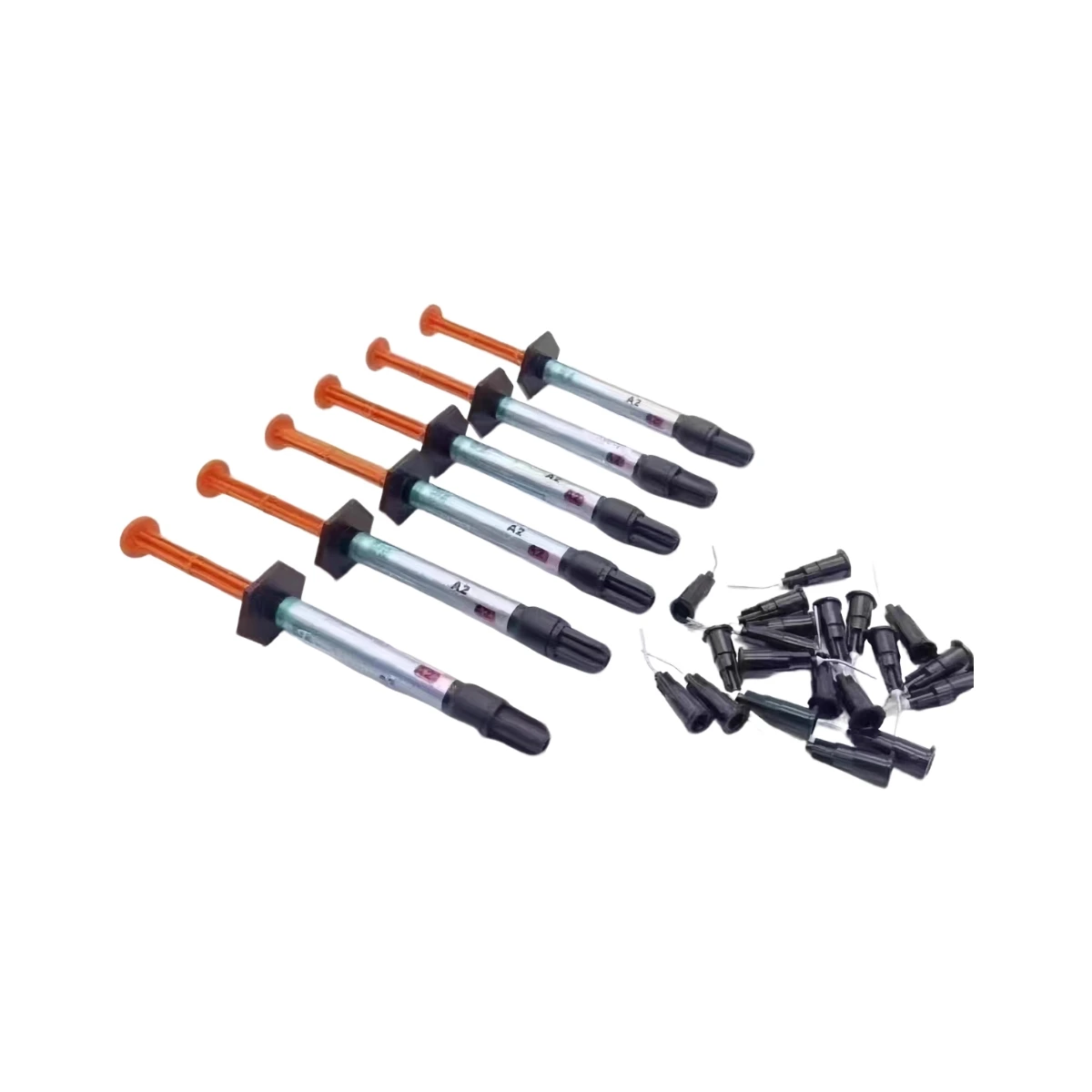 6pcs Fluid Resin Dental Composite A2 A3 Flowable Light Cure Nano Hybrid Teeth Repair Filling Material Restorative
