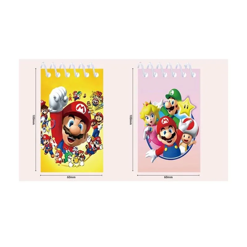 10pcs Game Super Marios Bros Notebook Anime Binder Tear-off Memo Pad Portable Diary Planner Schedule Mini Journal Supplies Gifts