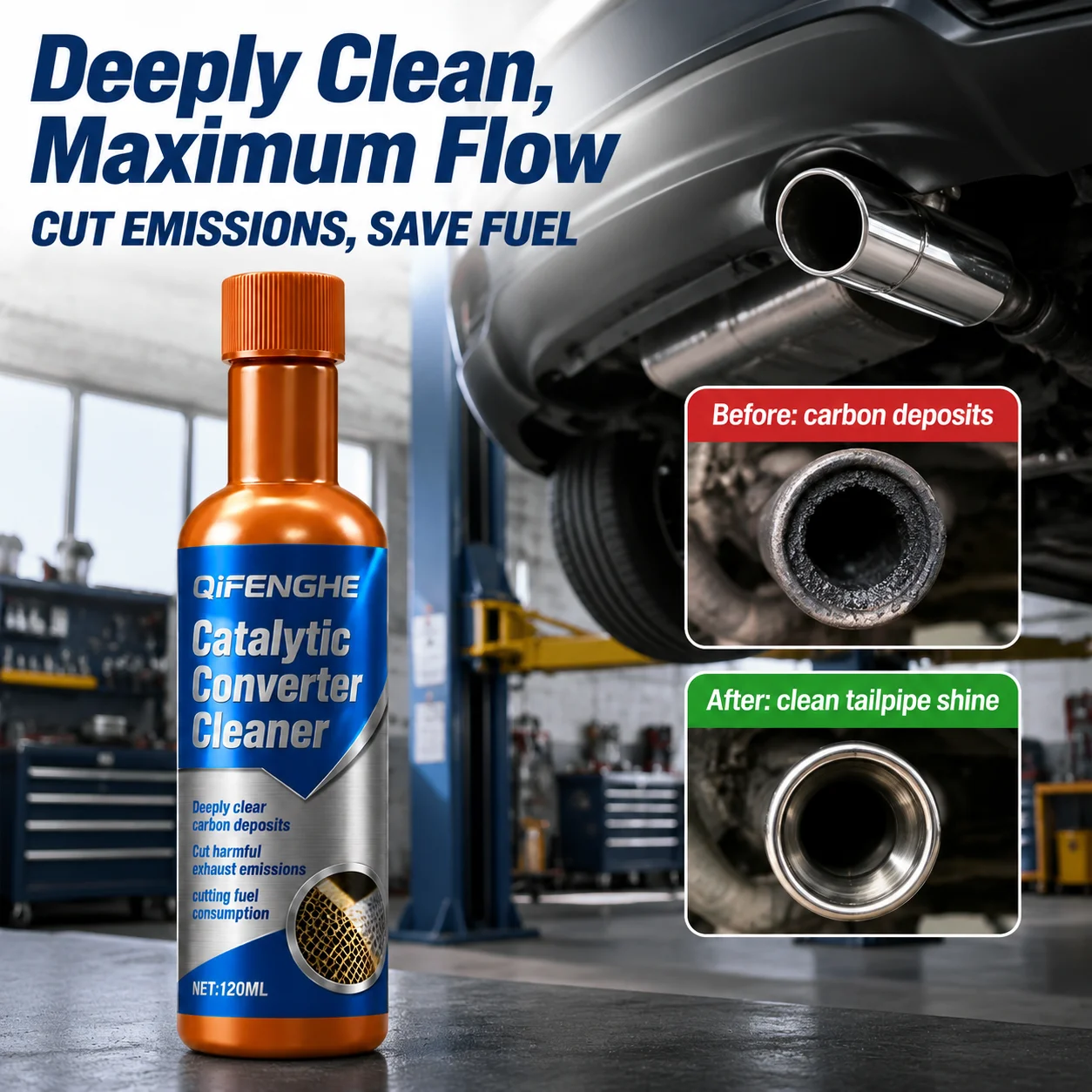 Auto Catalytic System Cleaner Dissolve Carbon Deposits Maximize Exhaust Flow Lower Emissions Upgrade Engine Fuel Efficiency