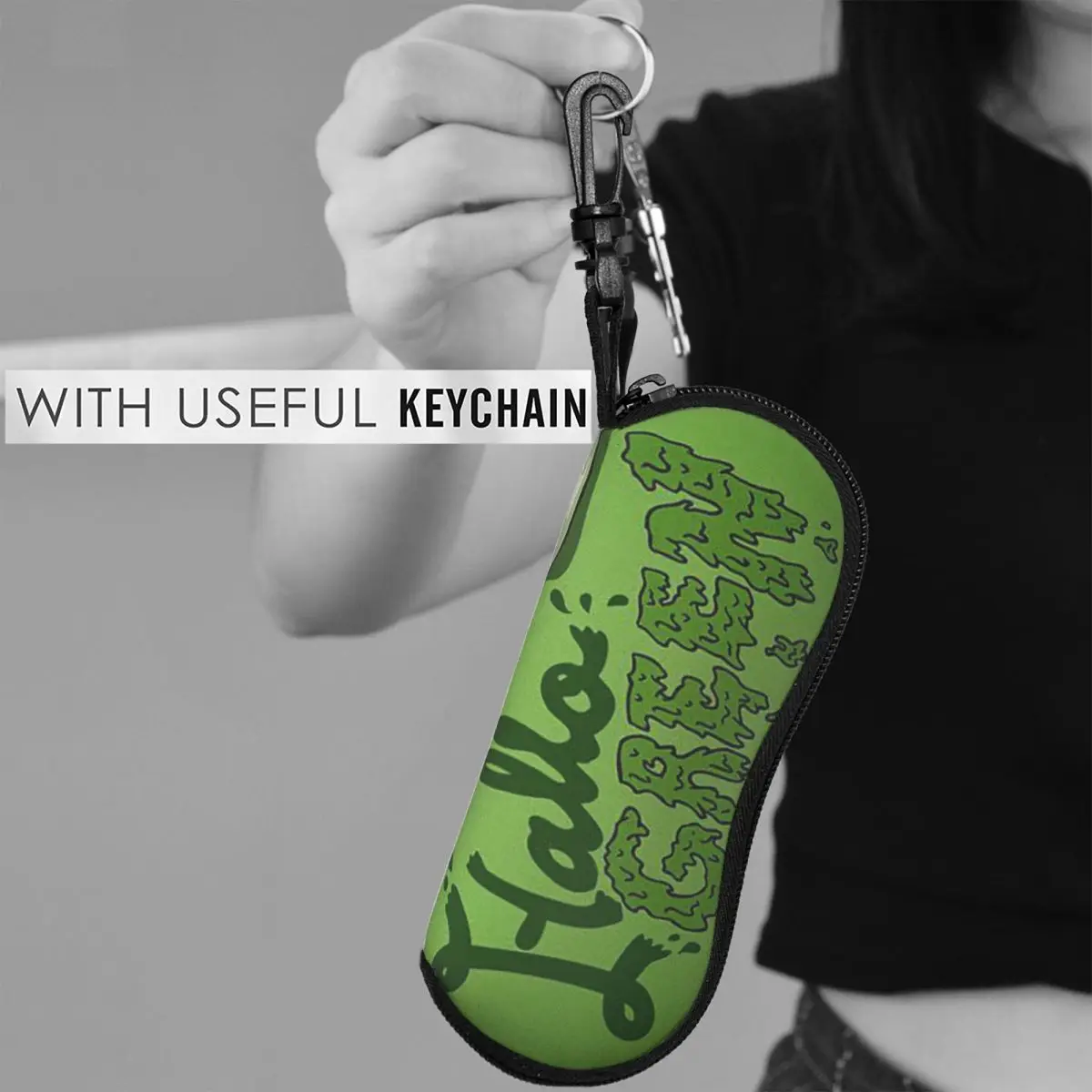 그린 차트루즈 병 유화 그림 음료 쉘 안경 케이스 휴대용 선글라스 박스 여성 남성 소프트 안경 가방 파우치