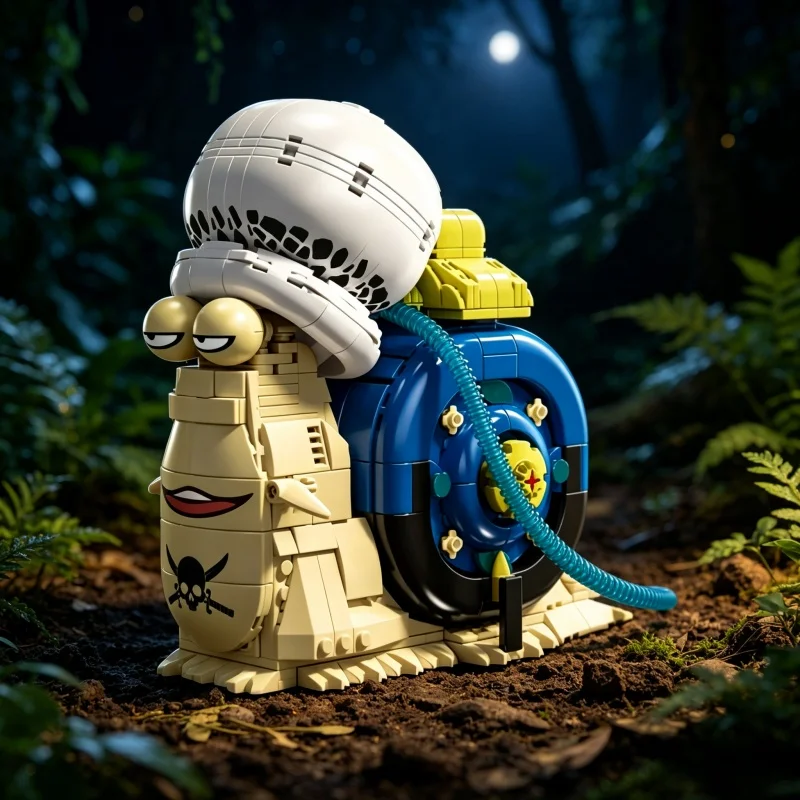 

2026 In Stock MOC Popular Anime Snail Den Den Mushi Building Model Fun Collectible Desktop Display Piece
