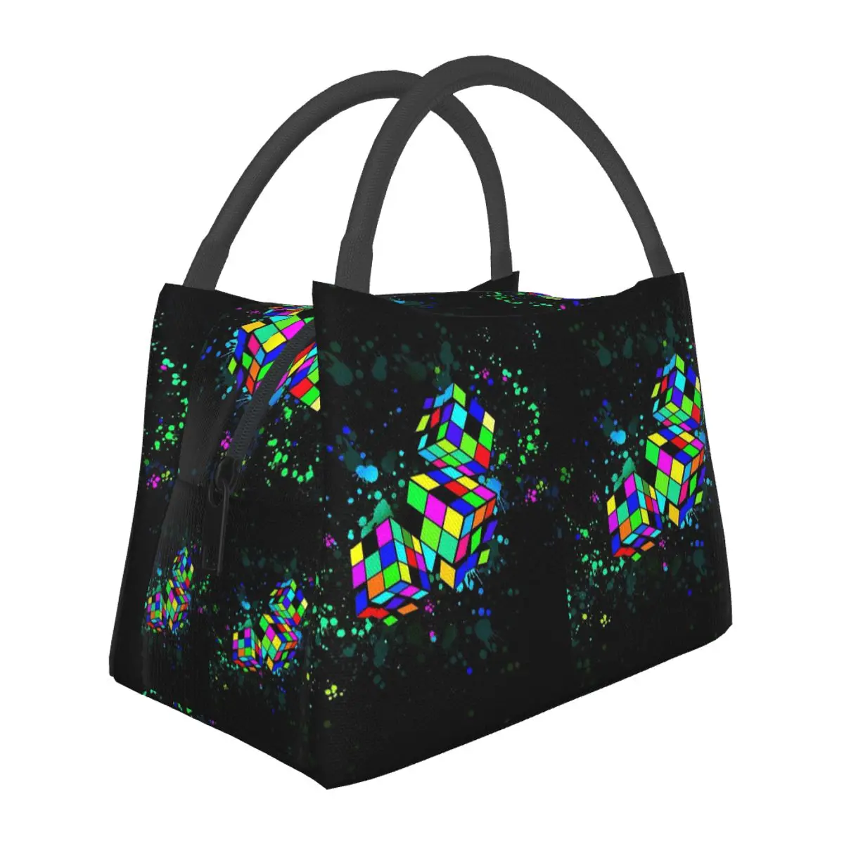 Rubix Rubiks Rubics Insulated Lunch Bag for School Picnic Storage Food Boxes Portable Container Cooler Thermal Lunch Box Tote