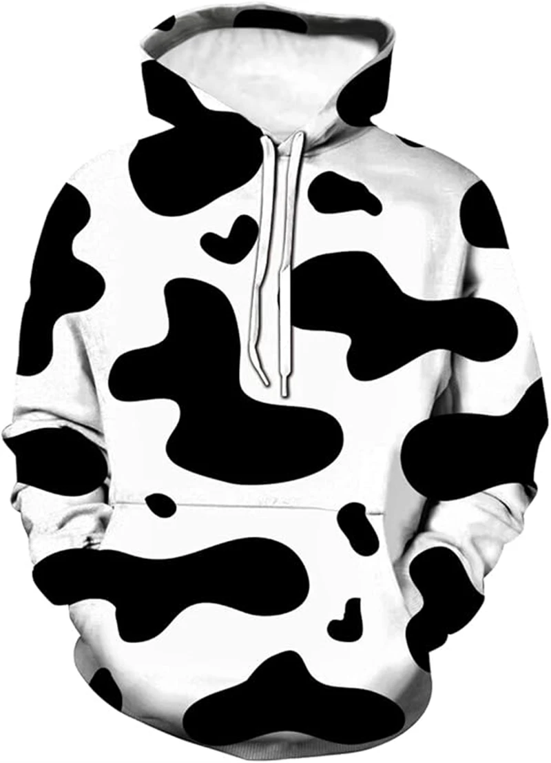 

Cow Pattern Hoodie For Men Women Cartoon 3D Printed Hooded Pullover Autumn Casual Men Street Loose Tops Cosplay Party Sweatshirt
