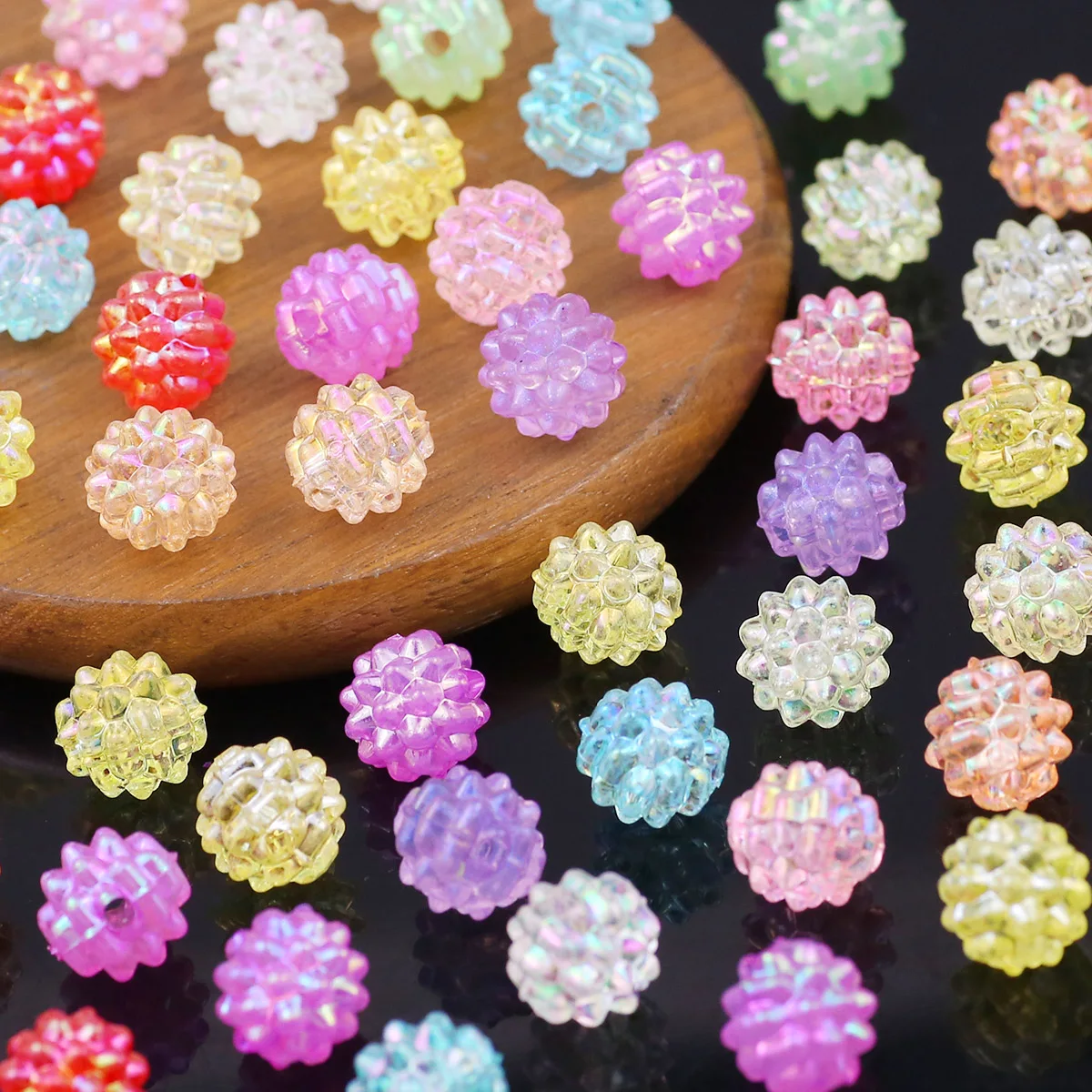 Image of 12mm Acryl AB-Farbe Gemischte Farben Bayberry-Perlen für Handgemachten DIY-Schmuck Lose Perlen für Halsketten Armbänder Zubehör
