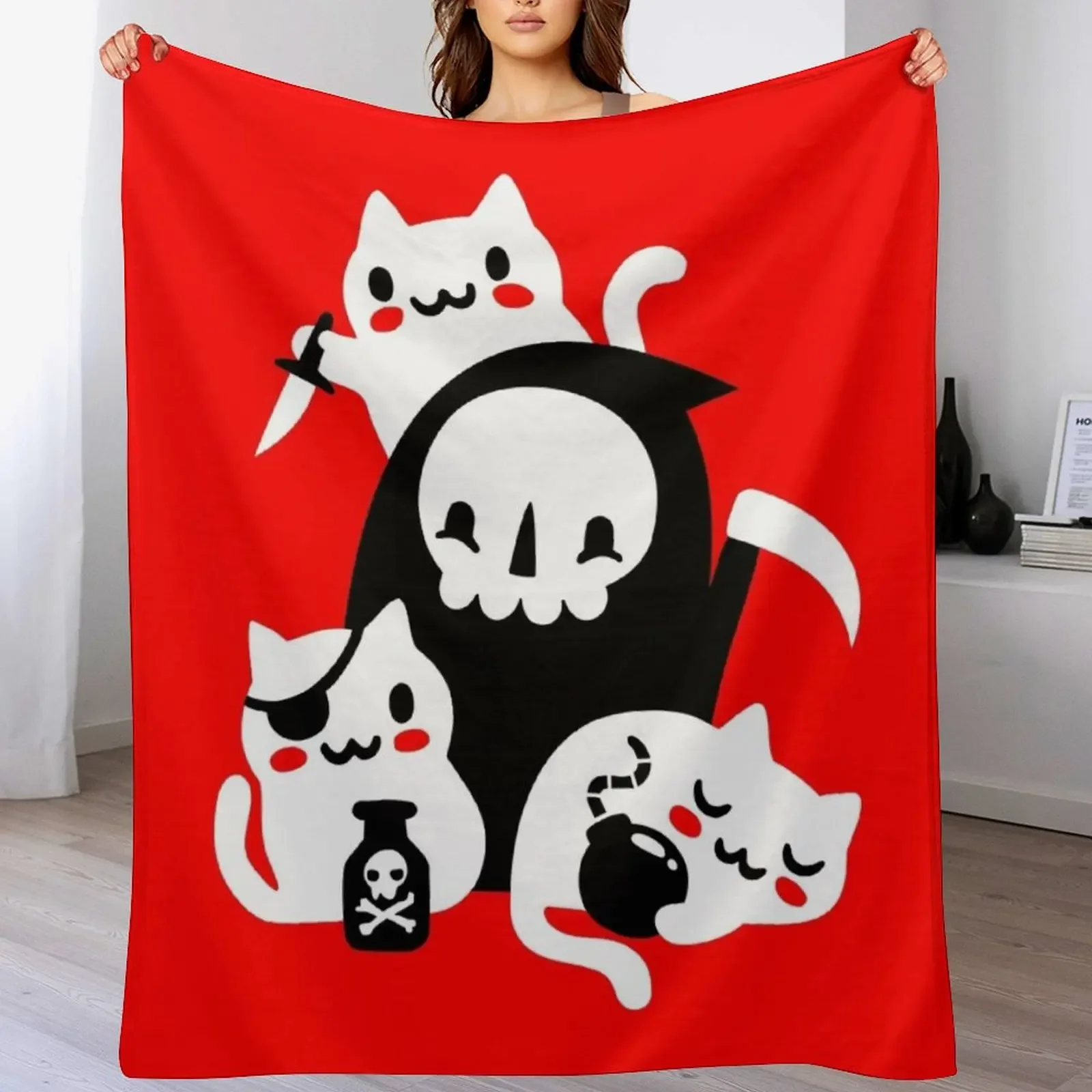 Death's Little Helpers Throw Blanket Stylish Decor Blanket Gift for Friends Roommate