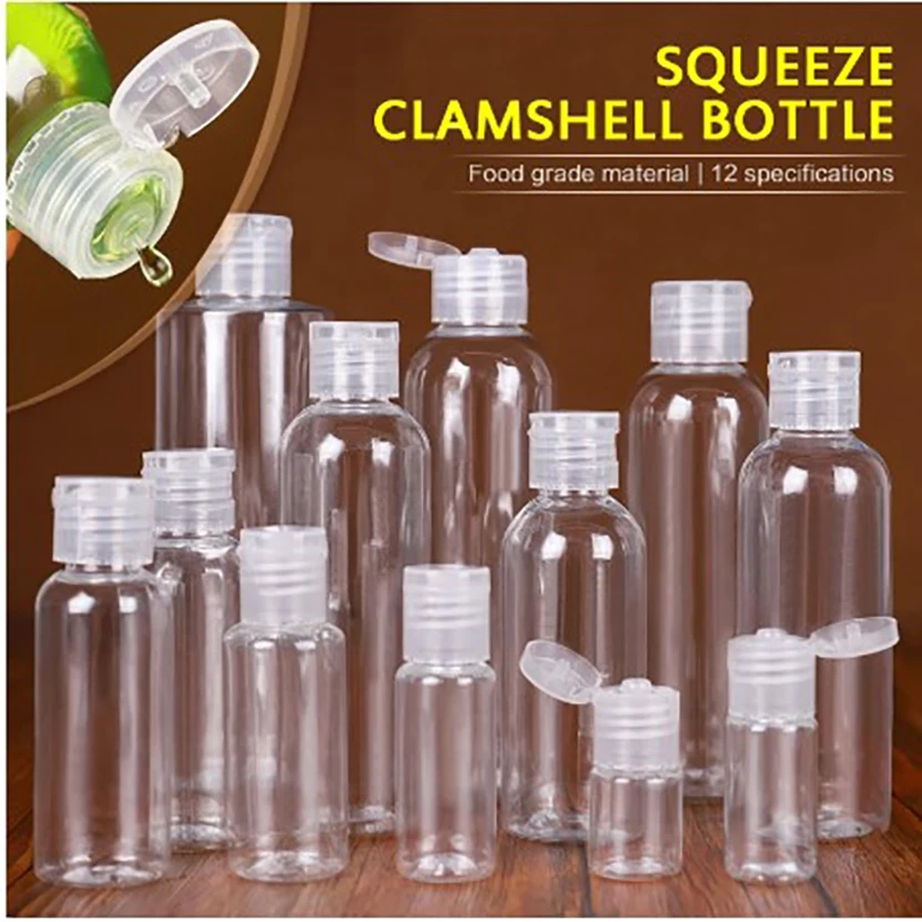 

5pcs 10/20/50/100/120ml Transparent Plastic Empty Bottle Portable Refillable Travel Shampoo Cosmetics Lotion Container 2024