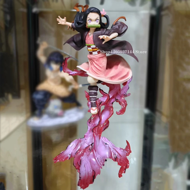 

24cm Nezuko Figuras Demon Slayer Figurine Anime Kimetsu No Yaiba Kamado Nezuko Figures Fighting Model PVC Collectible Toy Statue