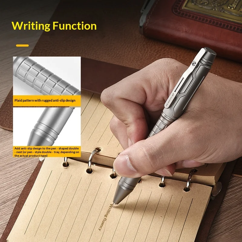 Portable Titanium Alloy EDC Tactical Pen Tool Tungsten Tip Emergency Window Glass Breaker Outdoor Camping Hiking Survival Gear - view 6