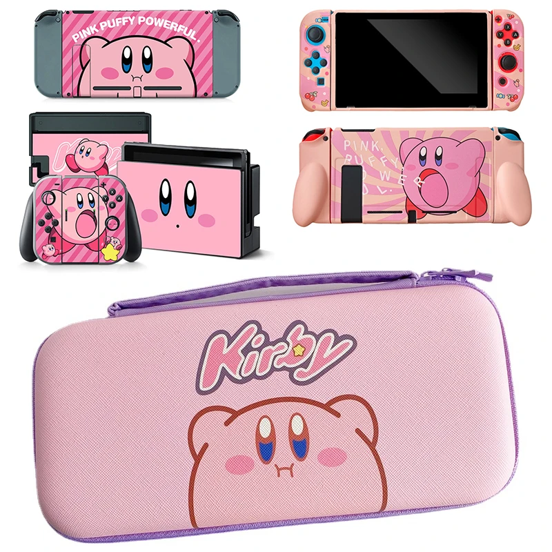 Storage Box Kirby Bag Nintendo Switch Case NS Soft TPU Protective Skin Cover Sticker Console Joy-con Controller Accessories