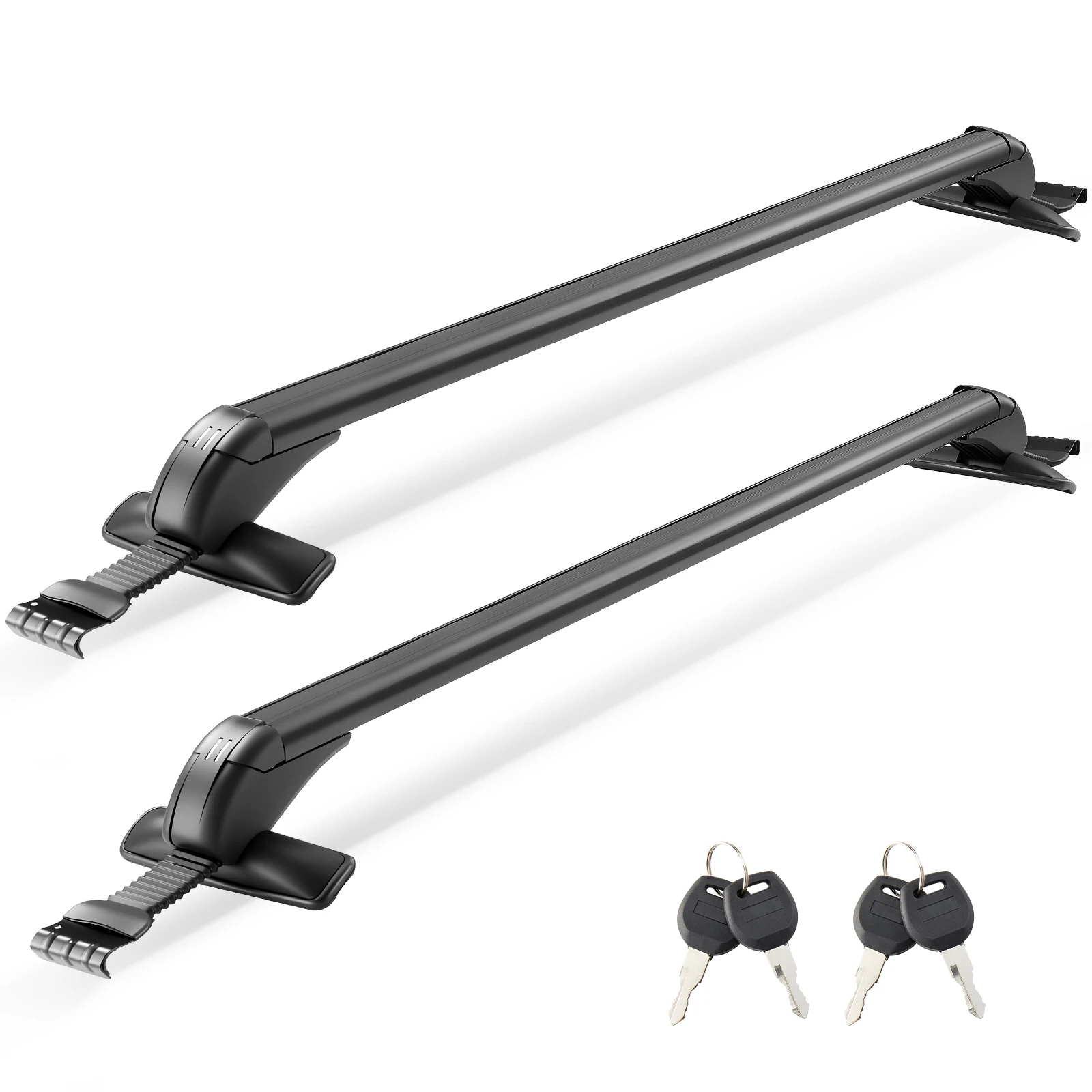 VEVOR Roof Rack Cross Bars Universal Fit for Naked Roofs Without Raised Rails/Flush Rail/Black Moldings Aluminum Crossbar