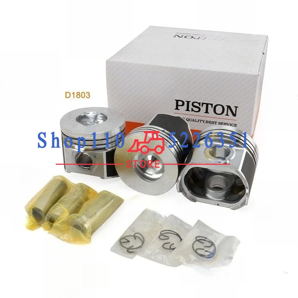 

D1803 Cylinder Liner Overhaul Rebuild Kit Piston Rings Set Engine Parts 1G831-21110 87*2+2+4 Dome 41.5mm For Kubota