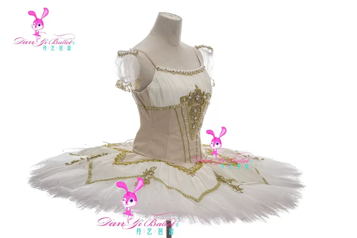 Professional women's rice white tutu plate dress women's Pakita Raymonda sleeping beauty ballet costume performance competition