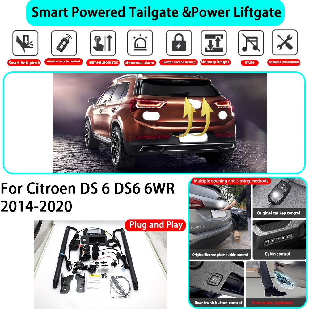 for Citroen DS 6 DS6 6WR 2014-2020 Smart Automatic Powered Tailgate Electric Power Tailgate Lift Kit Key Close Plug and Play