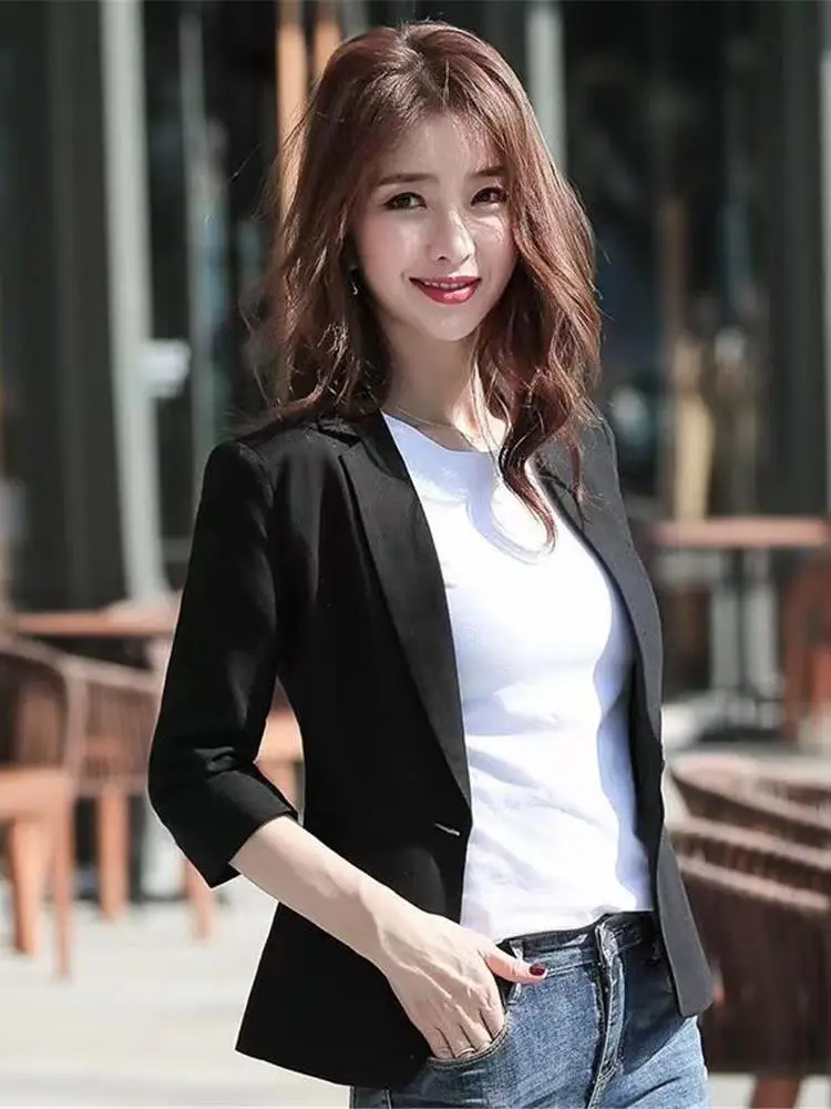 Casual ort Svel Damen Jaet Frühling Herbst Dünn Große Größe Slim Fit Vielseitig Casual ort Sle Trendy Frühling Sommer