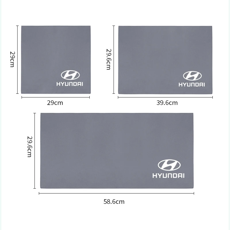 Car wash towel Emblem Accessory For Hyundai Genesis N-LINE I10 I20 I30 I40 IX20 IX35 Kona Getz Veloster Tucson Elantra Azera - view 2