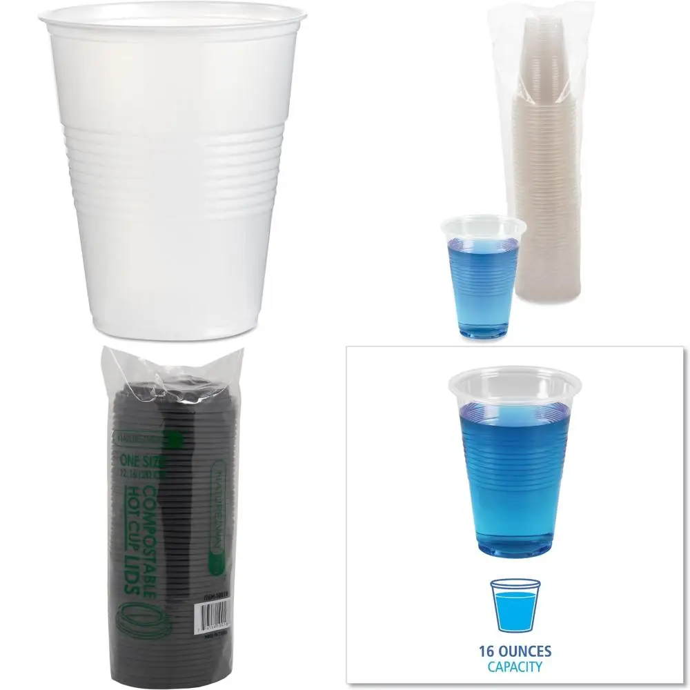 

Translucent 16-Ounce Plastic Cold Cups, 50 Count per Bag, 20 Bags per Carton for Bulk Beverage Service