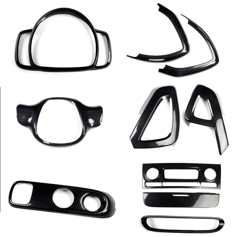 Carbon Fiber Car Interior Accessories For Smart Fortwo 2009 2010 2011 2012 2013 2014 Gear Panel Window Lifter Lifter Cover Kit
