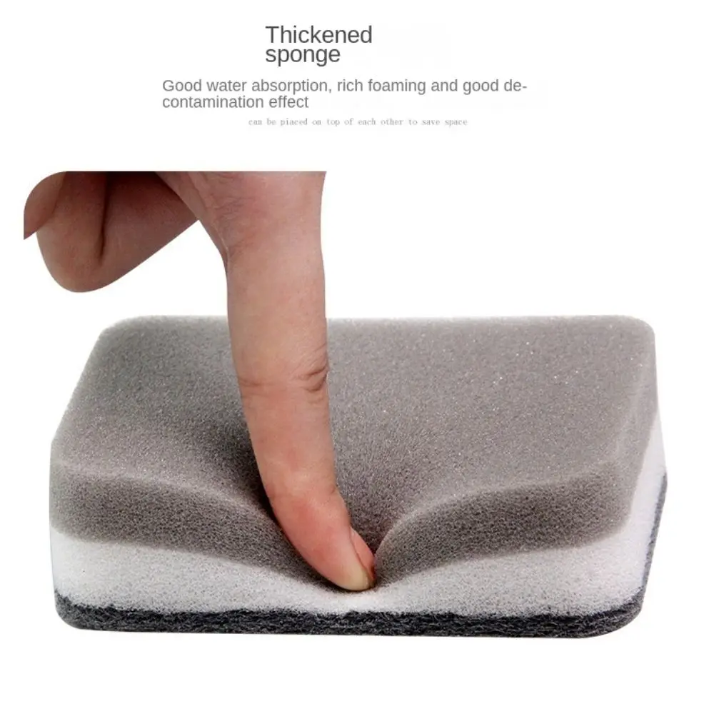 1/5Pcs Three-Layers Dishwashing Sponge Double-Sided Cleaning Cleaning Rag Thick Household Cleaning Tools Scouring Pad