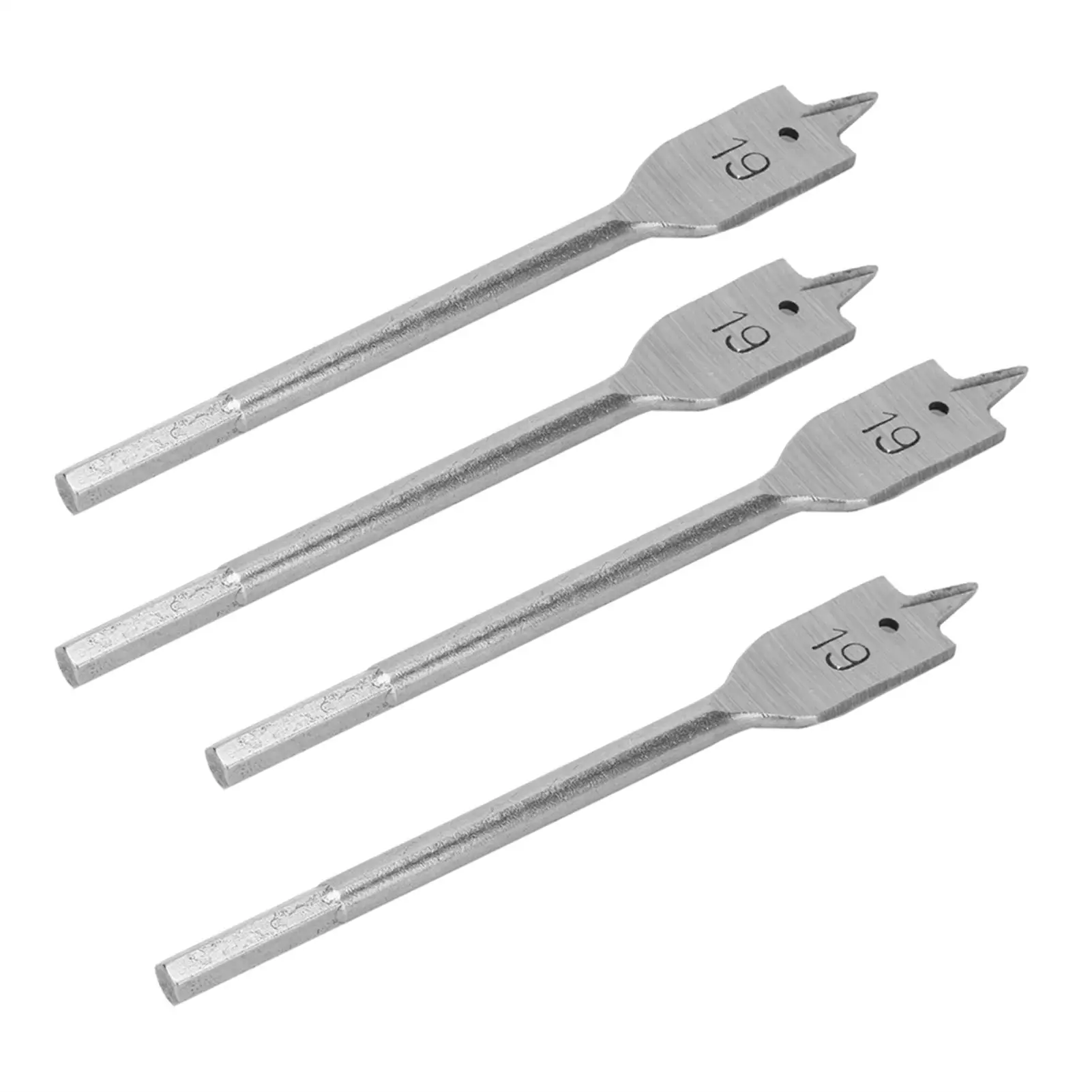 4Pcs High Carbon Steel Flat Wood Drill Bits Set - Hole Opener Tools for DIY Woodworking, Sizes 12/13/16/19/22mm