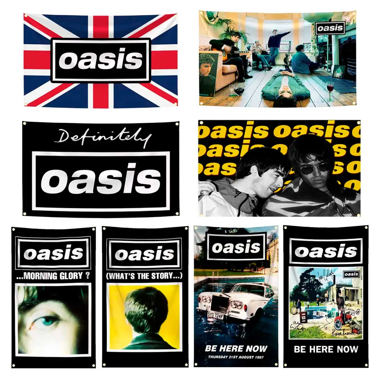 60x90cm/90x150cm O-Oasis Band Flag Tapestry Banner British Rock Music For Bedroom Home Outdoor Decor