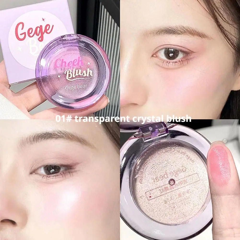 3.5g Transparent Crystal Warm-Colored Blush Natural Lasting Color Rosy Complexion Blush Smooth Natural Perfect Makeup Blush