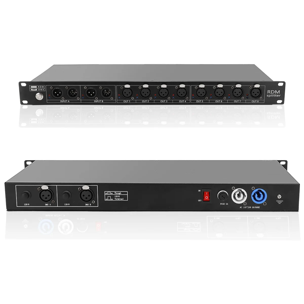 

Профессиональный разветвитель RDM и DMX, 8 каналов с выходом 2 в 4 или 1 в 8 выходами для демонстрационного контроллера освещения, разветвитель DMX RDM