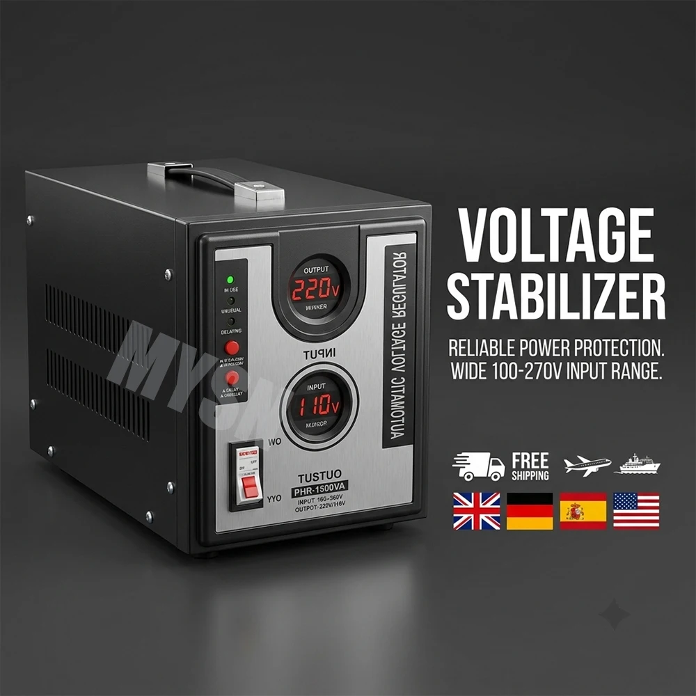 1000W 2000W 100V-260V Input Fully Automatic AC Voltage Stabilizer 5000W High Power Household 220V 110V Output Voltage Regulator