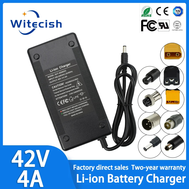 42V 4A High quality Smart Fast Charging Lithium Battery Charger For 36V 10Series Li-ion Charger Built-in fast cooling fan