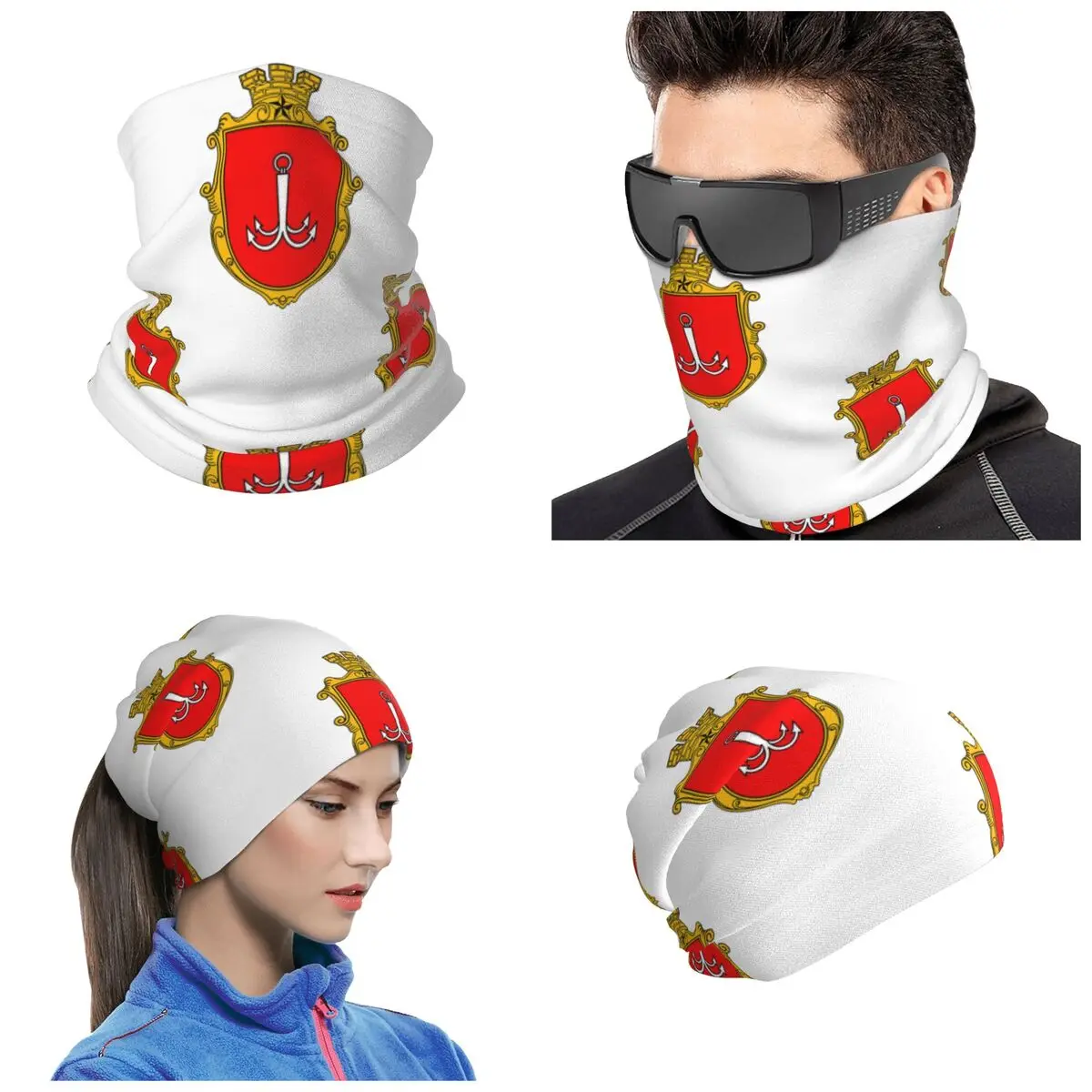 Coat Of Arms Of Odessa, Ukraine Bandana Neck Cover Printed Magic Scarf Hiking Fishing Cycling Scarf Men Women Adult Windproof