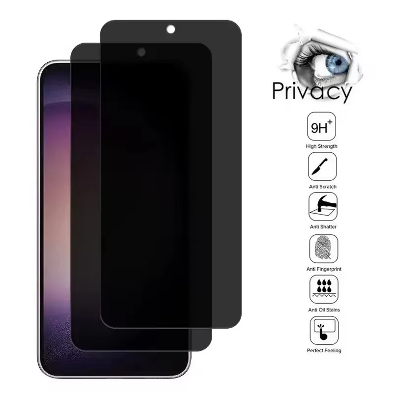 

Privacy Tempered Glass for Samsung Galaxy S24 S23 Plus Anti-spy Screen Protector Fingerprint Function for Samsung S22 S21 S25